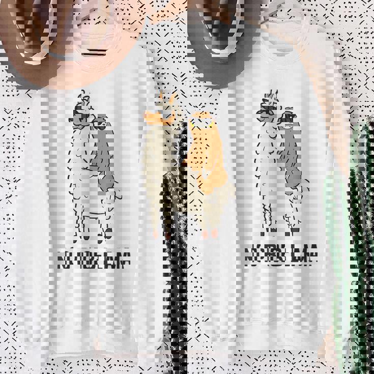 ナマケモノ乗り ラマ ノープルーラマ ラマ スウェットシャツ 年配の女性への贈り物