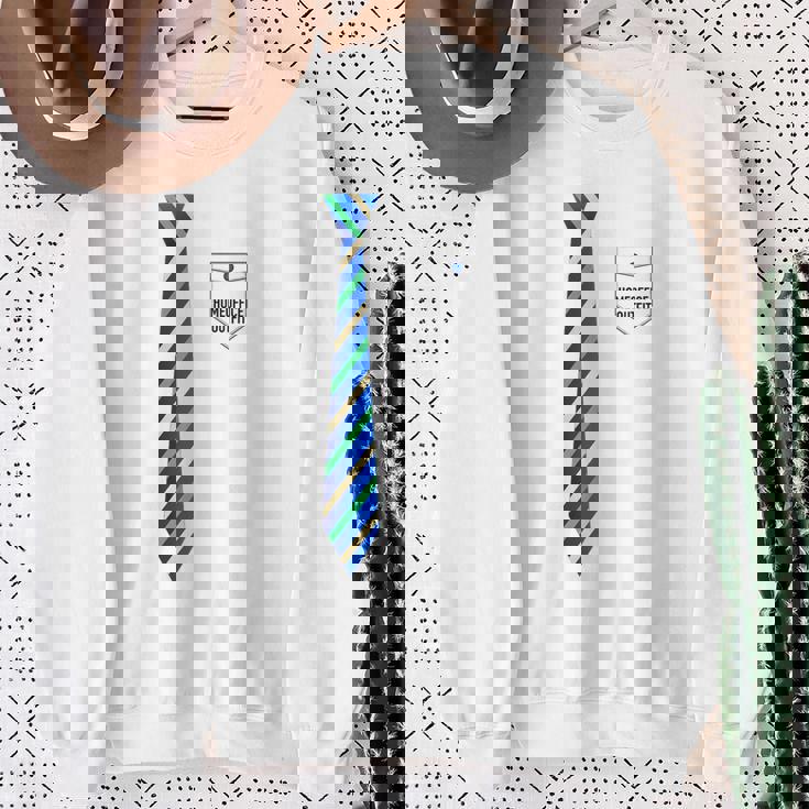 ネクタイで在宅ワーク ホームオフィス・アウトフィット Homeoffice Outfit スウェットシャツ 年配の女性への贈り物