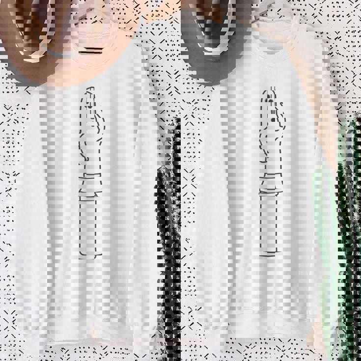 ハニワ 埴輪《モノクロ》【踊る埴輪 男】歴史土器 シンプル かわいい イラスト 長袖tシャツ スウェットシャツ 年配の女性への贈り物