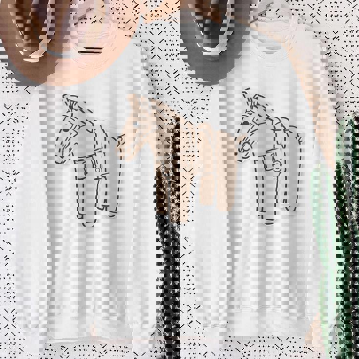 ハニワの馬 埴輪【ゆるフレンズ】歴史土器 シンプル かわいい イラスト 長袖tシャツ スウェットシャツ 年配の女性への贈り物