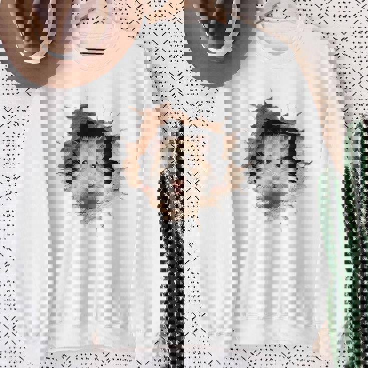 ハムスター アニマル柄 動物園 ポートレート イラスト 顔 ハムスター スウェットシャツ 年配の女性への贈り物