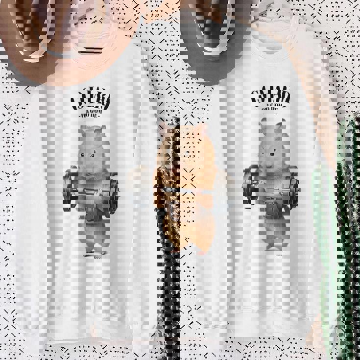 ハムスター ウェイトリフティング フィットネスジム スウェットシャツ 年配の女性への贈り物