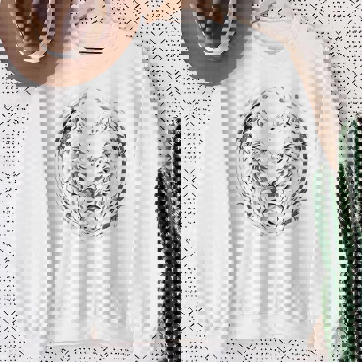 ハロウィンコスチューム ホワイトウルフ ギリシャ神話 バックプリント スウェットシャツ 年配の女性への贈り物