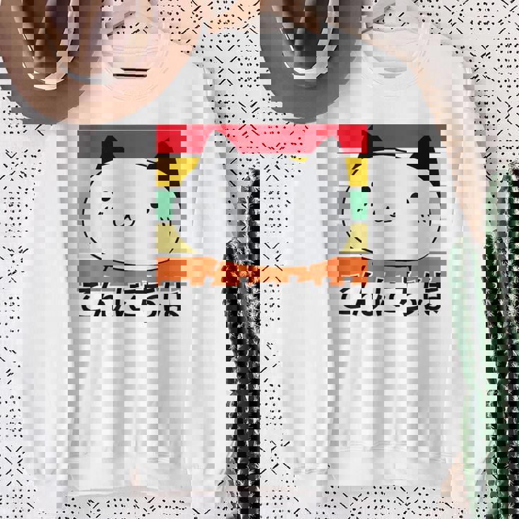 ハローキュートキャット レトロサンセット スウェットシャツ 年配の女性への贈り物