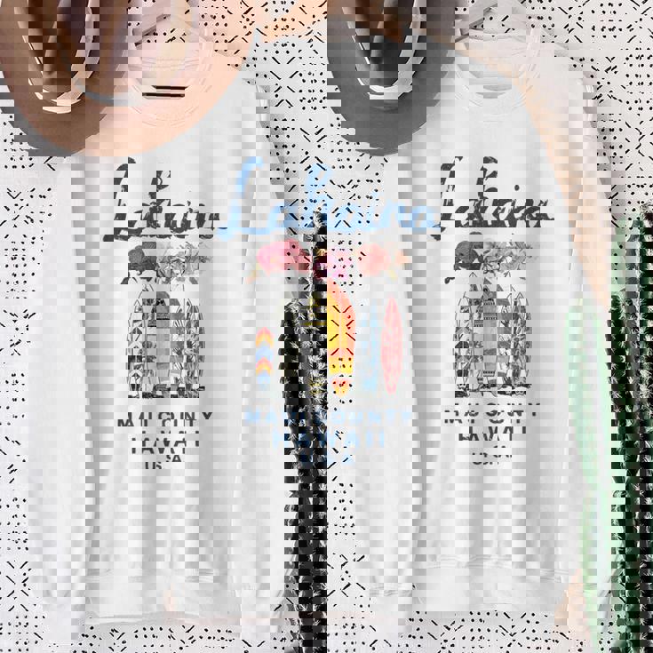 ハワイ ラハイナ マウイ ヴィンテージ サーフィン ハワイアン スウェットシャツ 年配の女性への贈り物