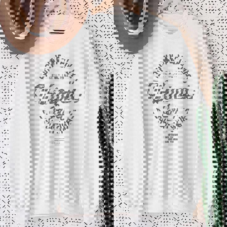 ハワイアンサーフデザインワイメアベイノースショアハワイバケーション スウェットシャツ 年配の女性への贈り物