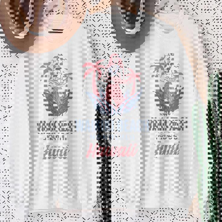 ハワイホノルルのワイキキビーチ スウェットシャツ 年配の女性への贈り物