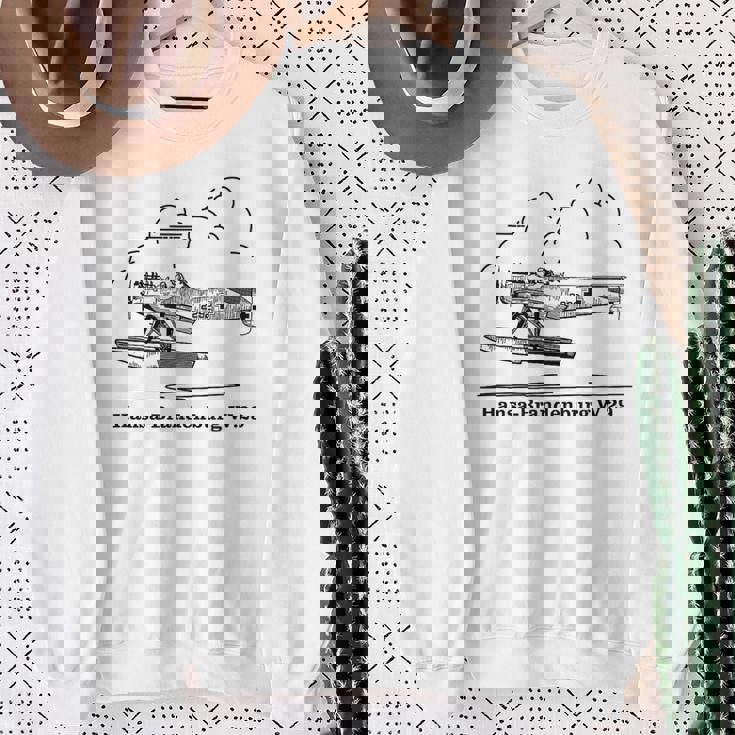 ハンザ ブランデンブルク W29 ドイツ水上飛行機 空飛ぶ雲 スウェットシャツ 年配の女性への贈り物