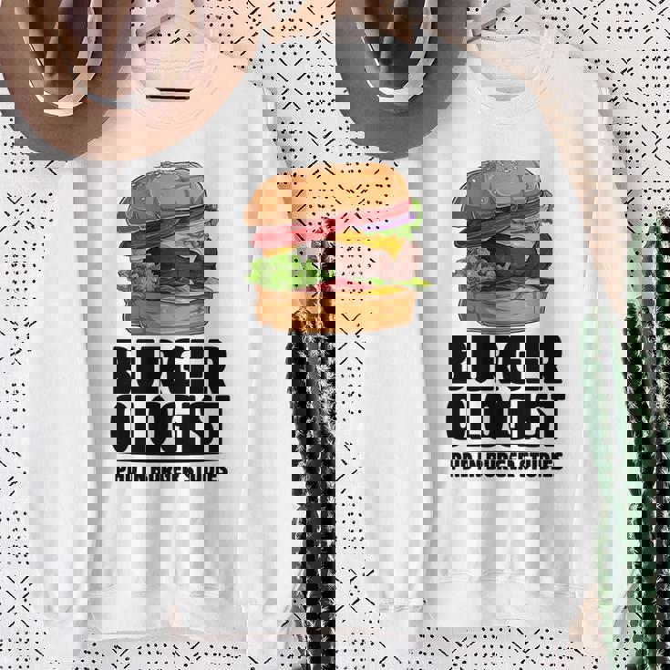 ハンバーガー研究 ハンバーガー 長袖tシャツ スウェットシャツ 年配の女性への贈り物