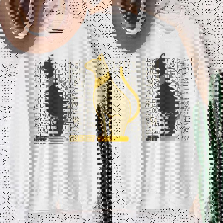 バステット 古代エジプトの猫 神 ヒエログリフ グラフィックアート愛好家 スウェットシャツ 年配の女性への贈り物