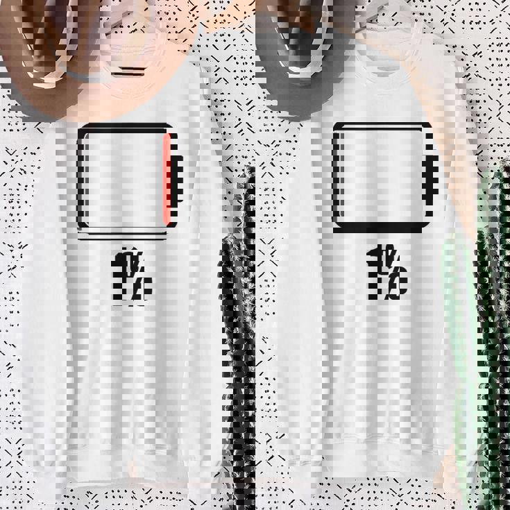 バッテリー1 1残り バッテリー切れtシャツバッテリー低 スウェットシャツ 年配の女性への贈り物