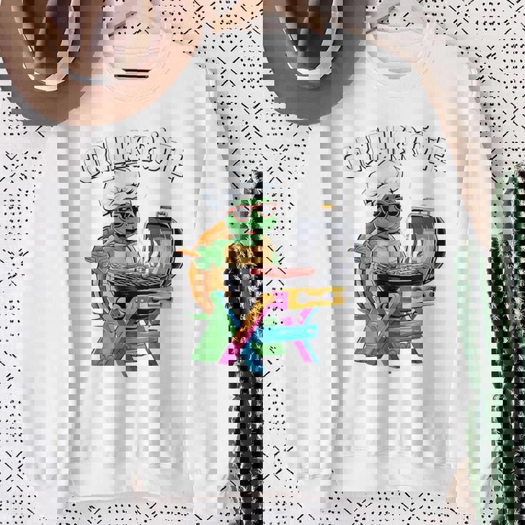 バーベキュー ヒキガエル 面白い 亀 バーベキュー ジャンパー 面白い スウェットシャツ 年配の女性への贈り物