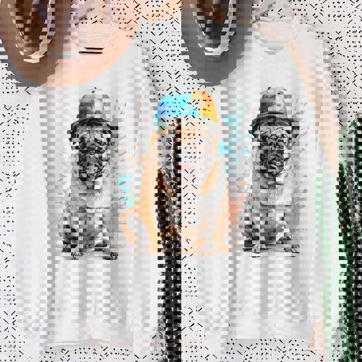 パグ、スナップバック キャップ、犬、カラフル、面白い、動物プリント スウェットシャツ 年配の女性への贈り物