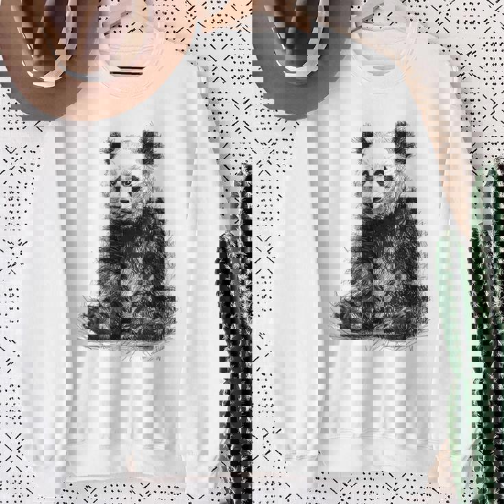 パンダ アニマルプリント グラフィック デッサン アート 絵画 パンダ スウェットシャツ 年配の女性への贈り物