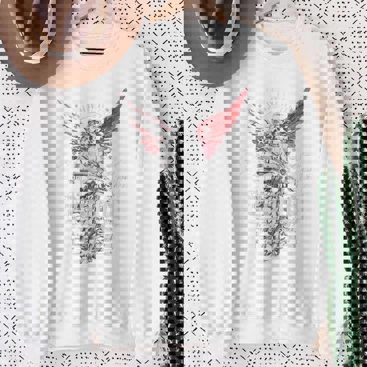 ヒップホップ ヴィンテージ エッジー アーバン Y2k バックプリント ストリートウェア エンジェル スウェットシャツ 年配の女性への贈り物