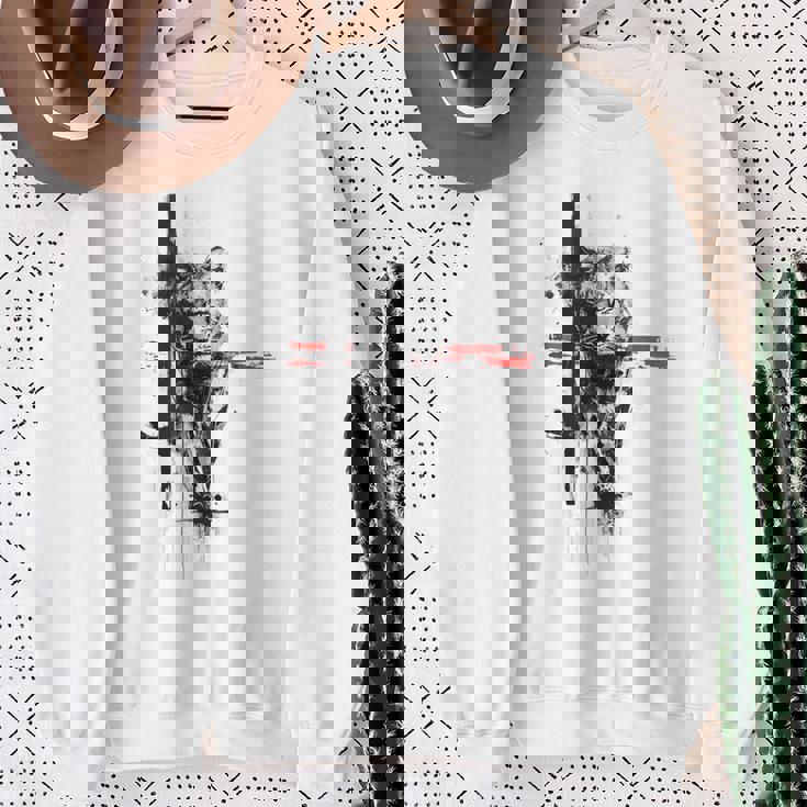 ヒョウ 動物 抽象 グラフィック 描画 絵画 ヒョウ スウェットシャツ 年配の女性への贈り物