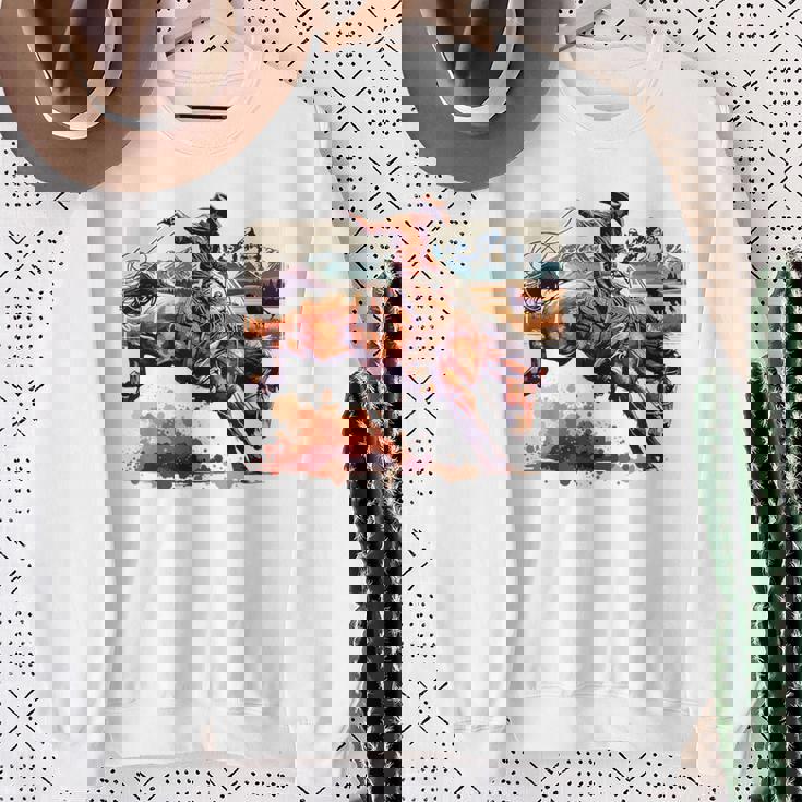 ビンテージ カウボーイ ロデオ ブロンコ ウエスタン 乗馬 カントリー メンズ スウェットシャツ 年配の女性への贈り物