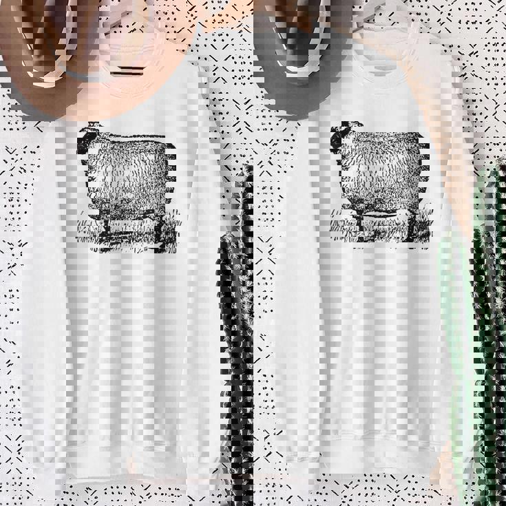 ビンテージ羊の描画 スウェットシャツ 年配の女性への贈り物