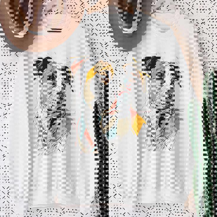 ピットブル 抽象 ペット お絵かき イラスト 動物 ピットブル スウェットシャツ 年配の女性への贈り物