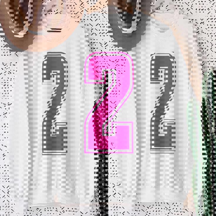 ピンク色背番号 2 チーム短大スポーツピンク色背番号付きユニフォーム スウェットシャツ 年配の女性への贈り物