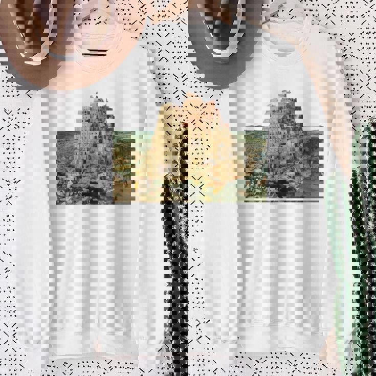 ピーテル・ブリューゲルによるバベルの塔 1563 長袖tシャツ スウェットシャツ 年配の女性への贈り物