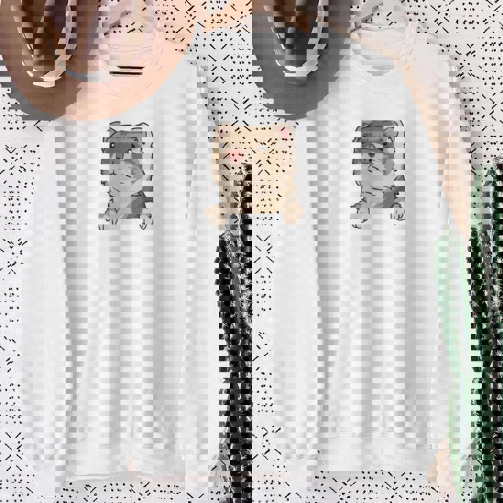 フェレット・イン・ア・ポケット ペット ファニー フェレット 長袖tシャツ スウェットシャツ 年配の女性への贈り物