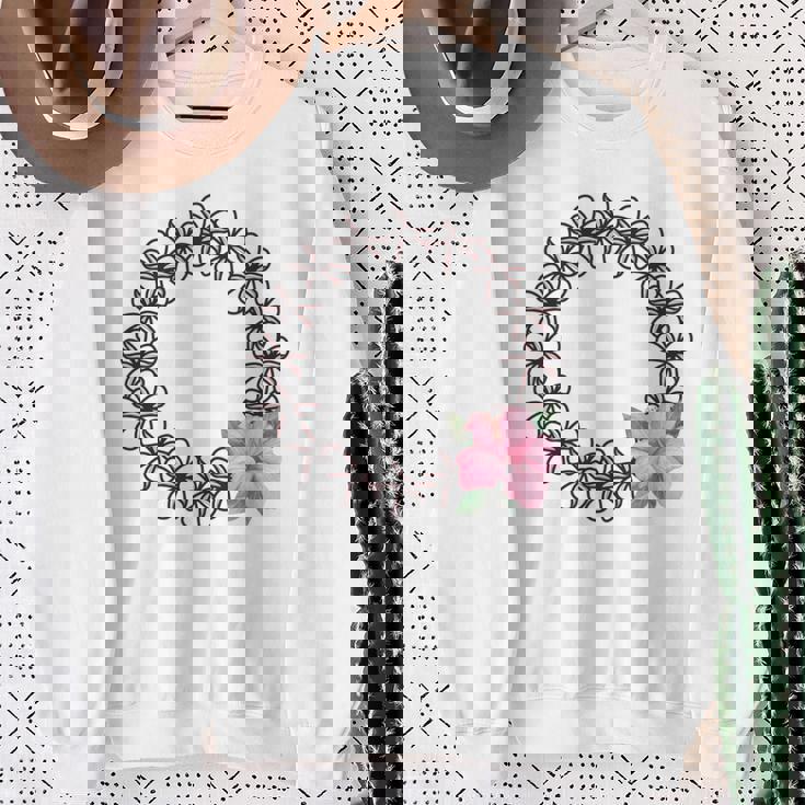 フラダンス フラ レッスン用 Aloha アロハ トロピカル ハワイ Hawaii ハイビスカス ハワイアン 南国 花 長袖tシャツ スウェットシャツ 年配の女性への贈り物