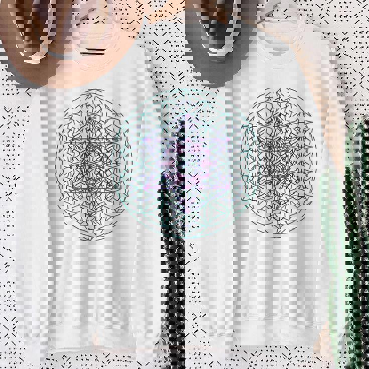 フラワーオブライフ メタトロンキューブ1シンボルtシャツ スウェットシャツ 年配の女性への贈り物