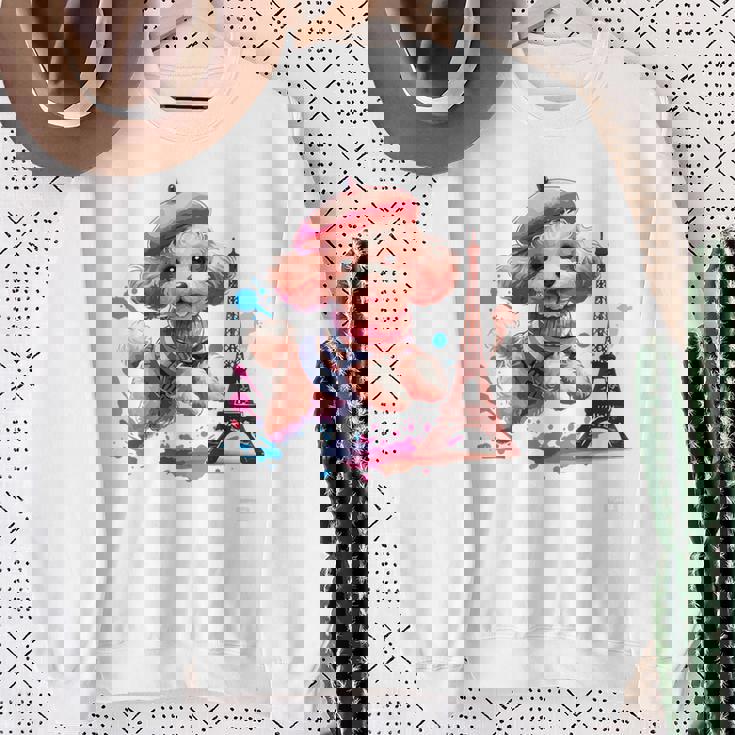 フランス パリ エッフェル塔 ファッション トイ プードル パリ 子犬 スウェットシャツ 年配の女性への贈り物