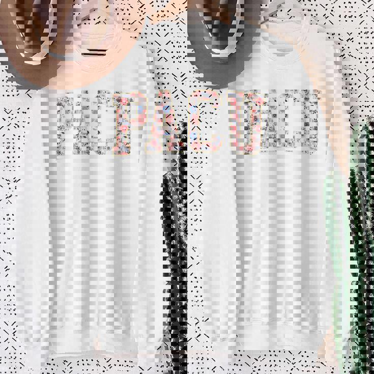 フローラルpacu看護師が周術期看護師で目覚める 長袖tシャツ スウェットシャツ 年配の女性への贈り物