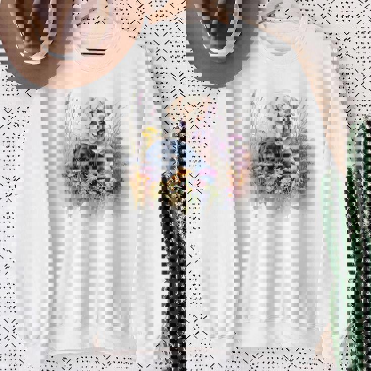 フローラルワイルドフラワー 犬 ラブラドールレトリバー スウェットシャツ 年配の女性への贈り物