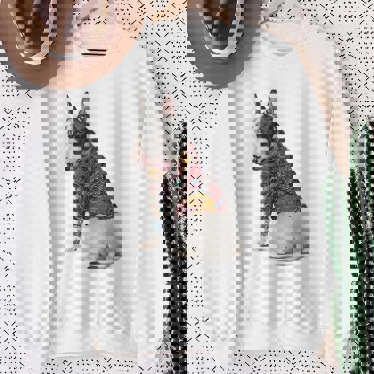 ブルテリア犬 日本龍 タトゥー入り イレズミ スウェットシャツ 年配の女性への贈り物