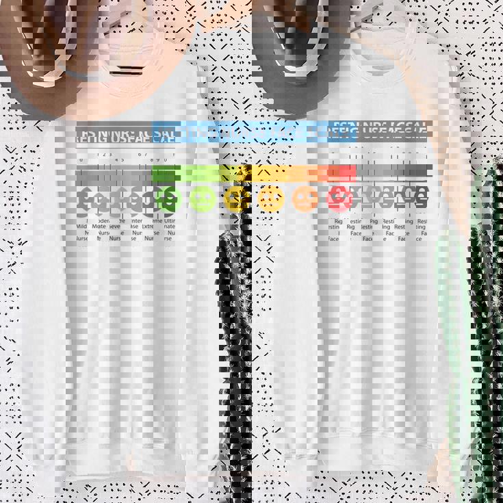 ペインスケール 安静時ナースフェイススケール ナースムード スウェットシャツ 年配の女性への贈り物