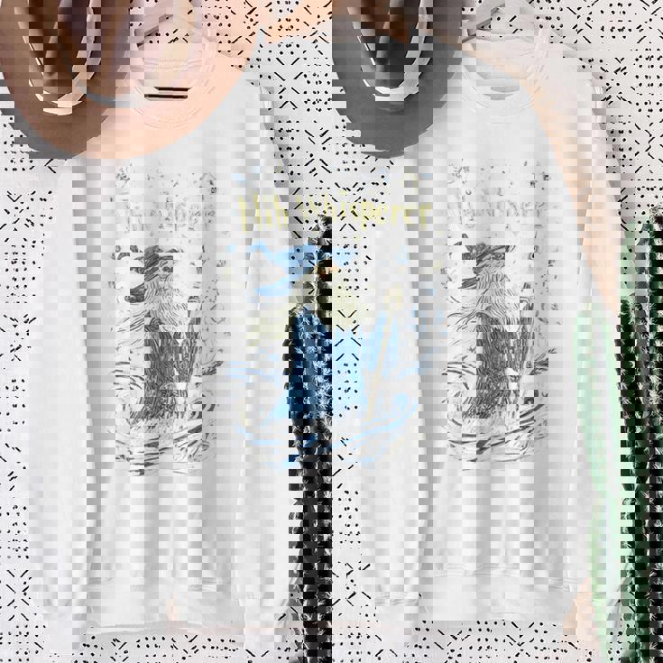 ペン先 ウィスパラー デザイン 面白い 魔法使い インク 描画 美学 長袖tシャツ スウェットシャツ 年配の女性への贈り物