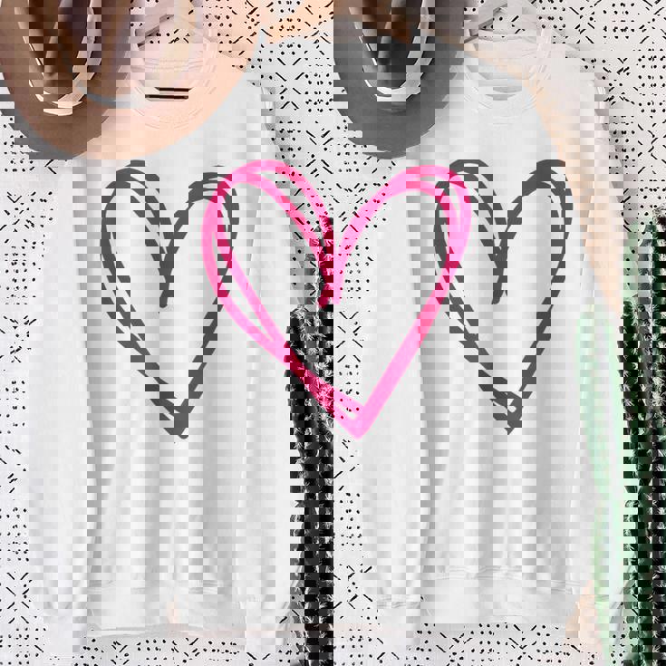 ホットピンクハート スウェットシャツ 年配の女性への贈り物