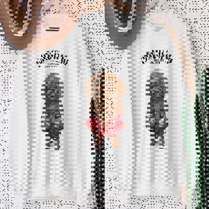 ボクシングチャンピオン プードル ドッグファイター スウェットシャツ 年配の女性への贈り物