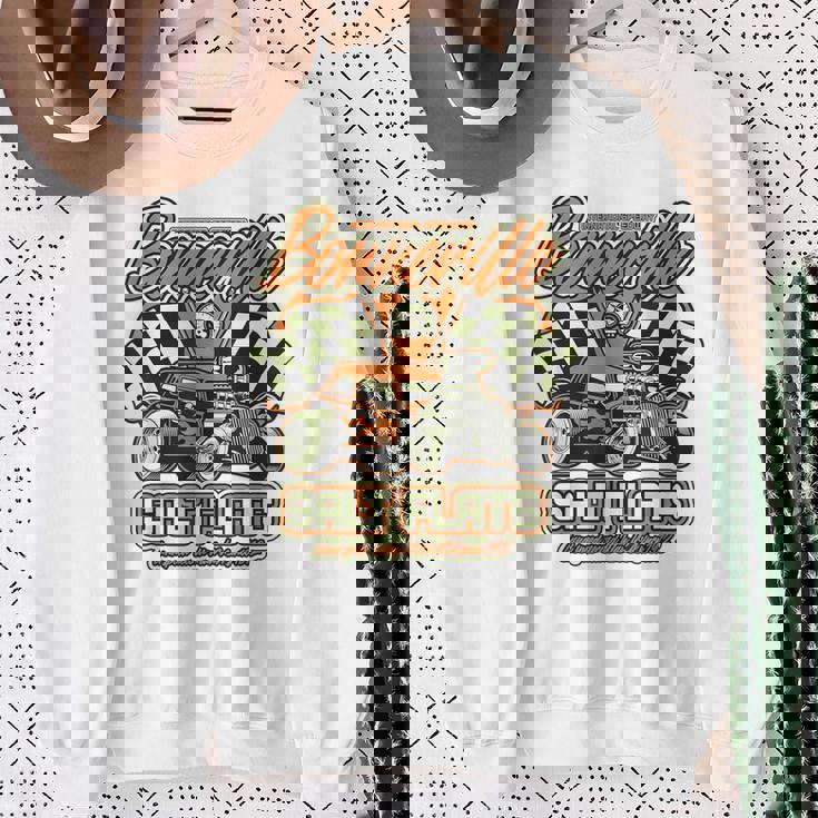 ボンネビル ソルト フラッツ ヴィンテージ レトロ ホットロッド レースカー スウェットシャツ 年配の女性への贈り物