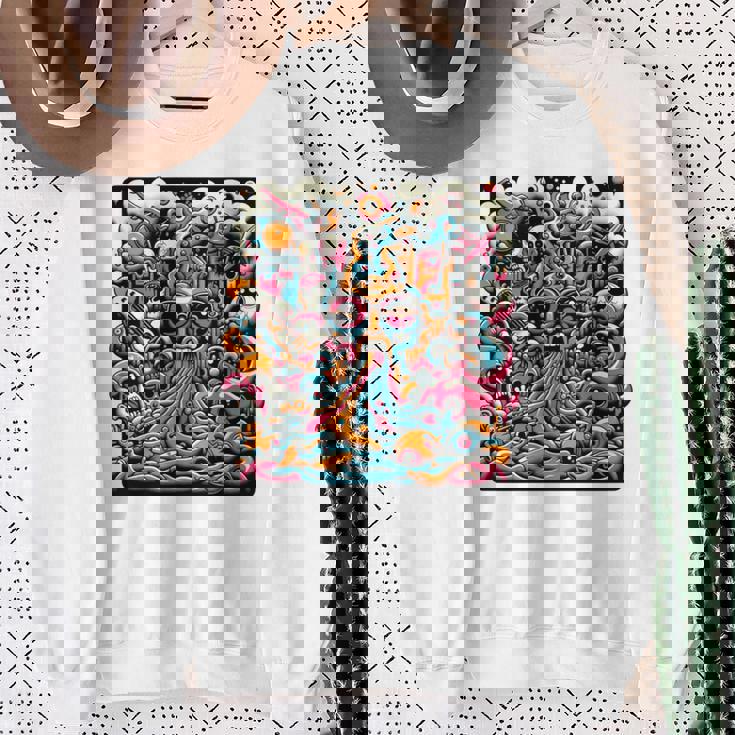 ポップシュールレアリズムローブロウアート 長袖tシャツ スウェットシャツ 年配の女性への贈り物