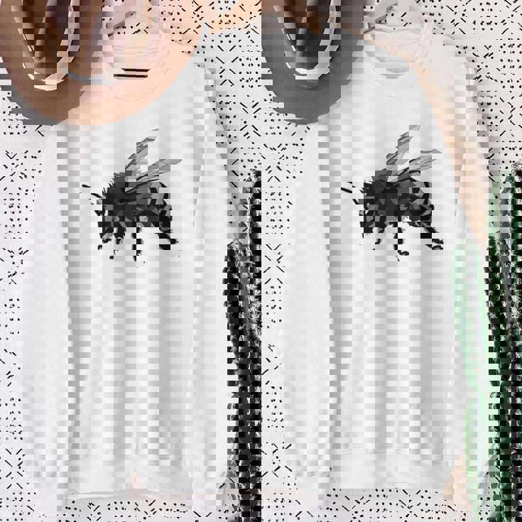 ミツバチ ステンシル セイブ 蜂 ハニー昆虫 スウェットシャツ 年配の女性への贈り物