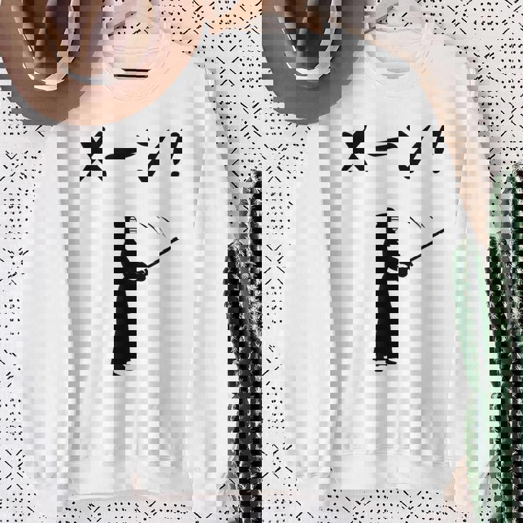 メーン！ 剣道 剣術 武道 竹刀 剣道部 武道好き 古武道 掛かり稽古 剣道好き スウェットシャツ 年配の女性への贈り物