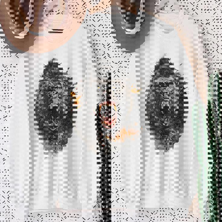 モンキー ゴリラ シルバーバック アニマル スプラッシュ グラフィティ アート スウェットシャツ 年配の女性への贈り物