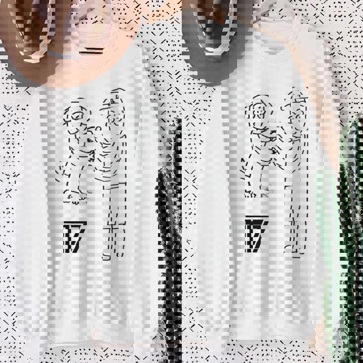 ユニフォーム風 応援 野球 Decoy Dekopin デコピン かわいい犬 Kooikerhondje スウェットシャツ 年配の女性への贈り物