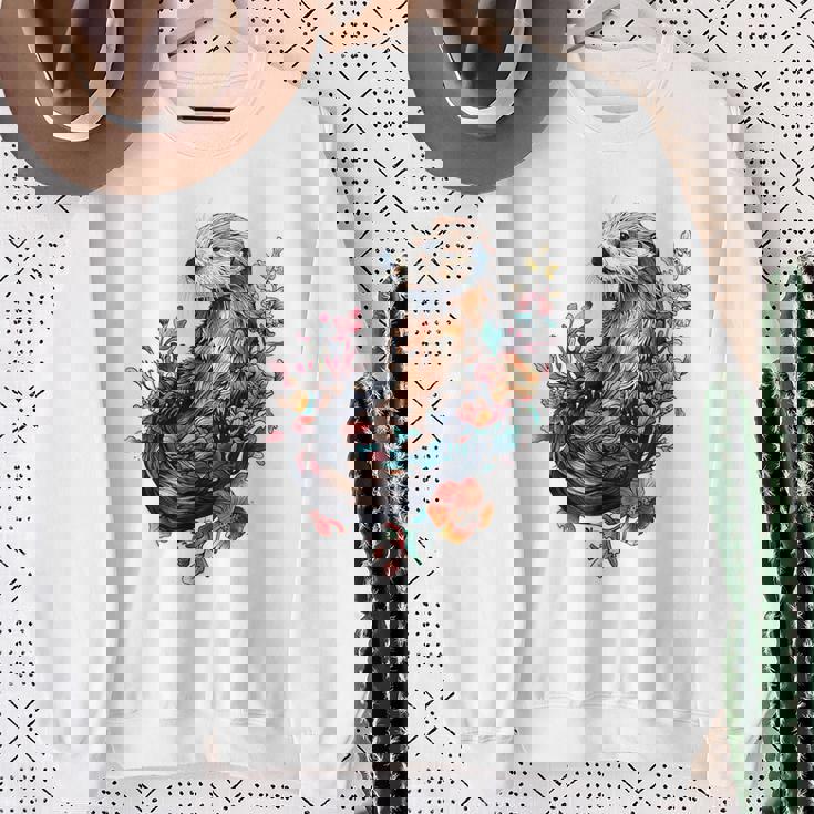 ラッコ フローラルアクセント スウェットシャツ 年配の女性への贈り物