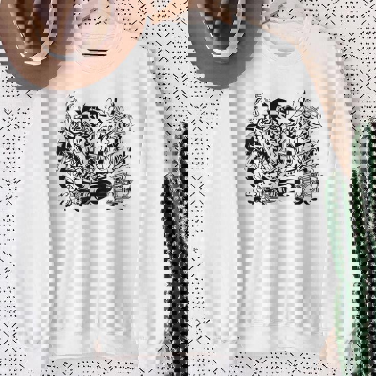 ラップオールドスクールヒップホップグラフィティtシャツとストリートダンス スウェットシャツ 年配の女性への贈り物