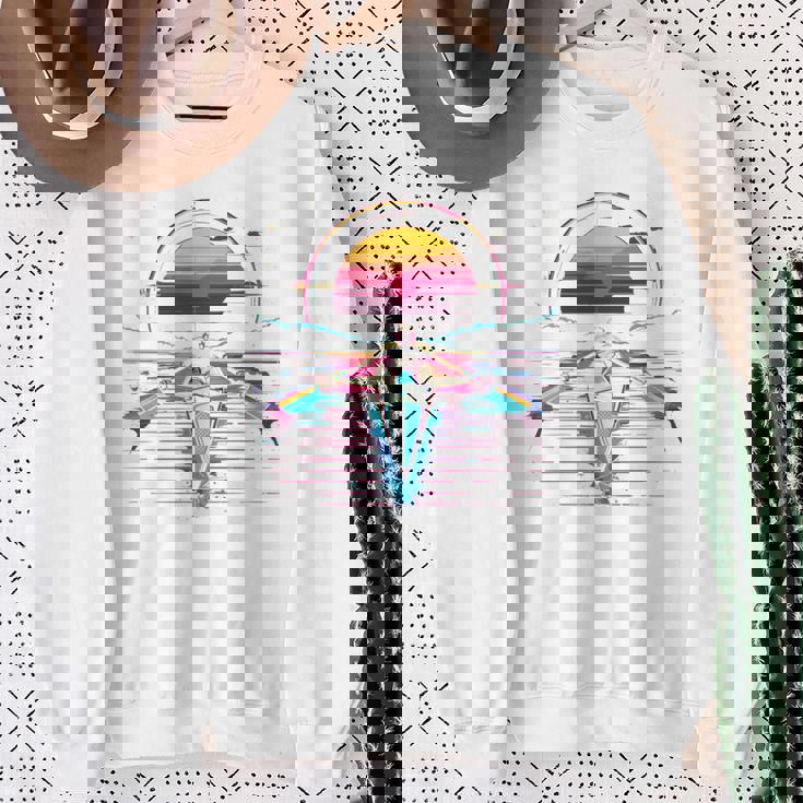 ローイング レトロウェーブ スカーリング 長袖tシャツ スウェットシャツ 年配の女性への贈り物