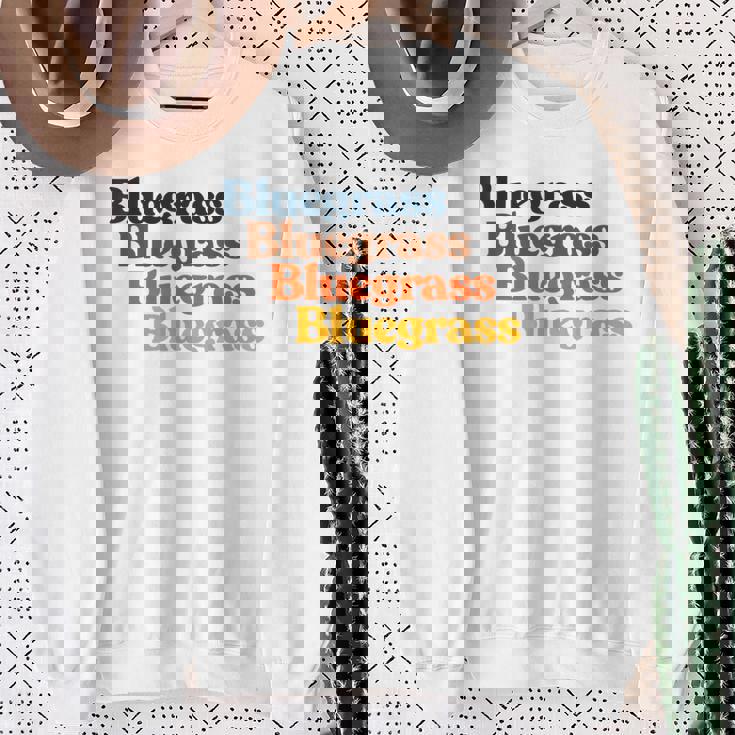 ヴィンテージ 70年代 ブルーグラス タイポグラフィ レトロ バイブ スウェットシャツ 年配の女性への贈り物