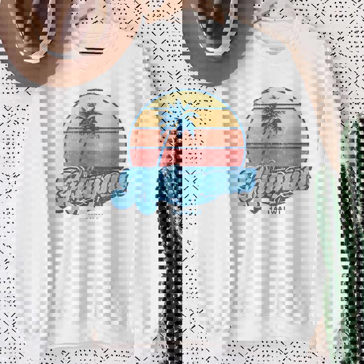 ヴィンテージ カラパナ ハワイ Hi クラシック 70年代 レトロ サーファー スウェットシャツ 年配の女性への贈り物