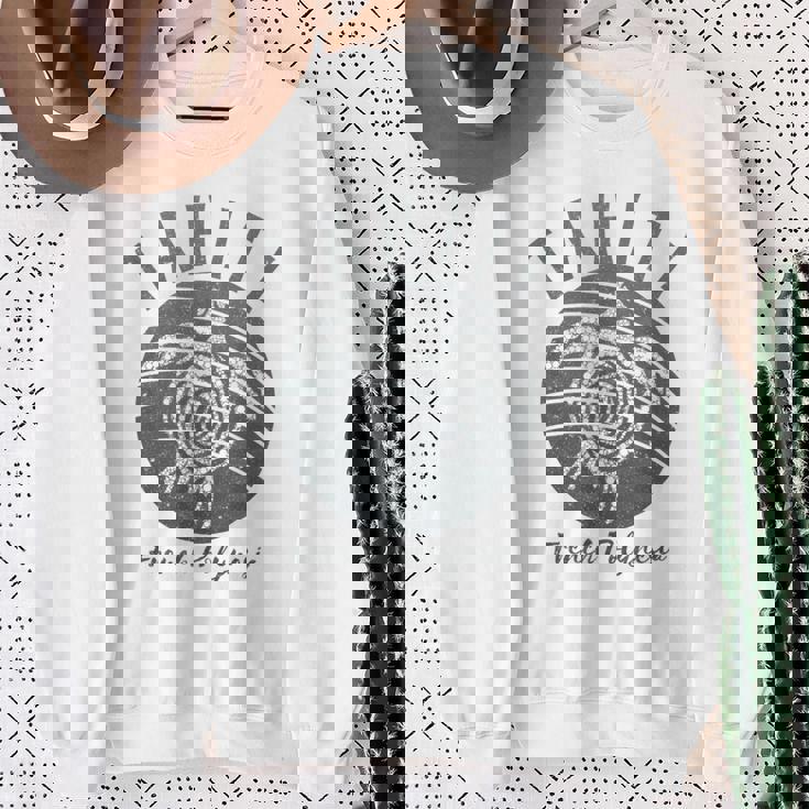 ヴィンテージ タヒチ亀 フレンチポリネシア島ホッピング スウェットシャツ 年配の女性への贈り物