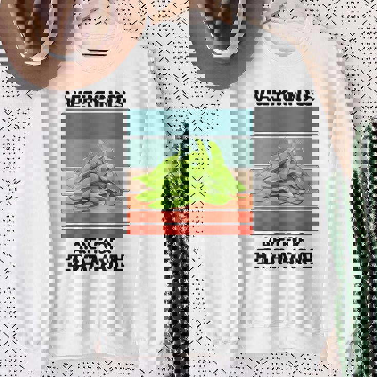 ヴィンテージ 枝豆 食べ物好き 週末は枝豆好きの人へ スウェットシャツ 年配の女性への贈り物