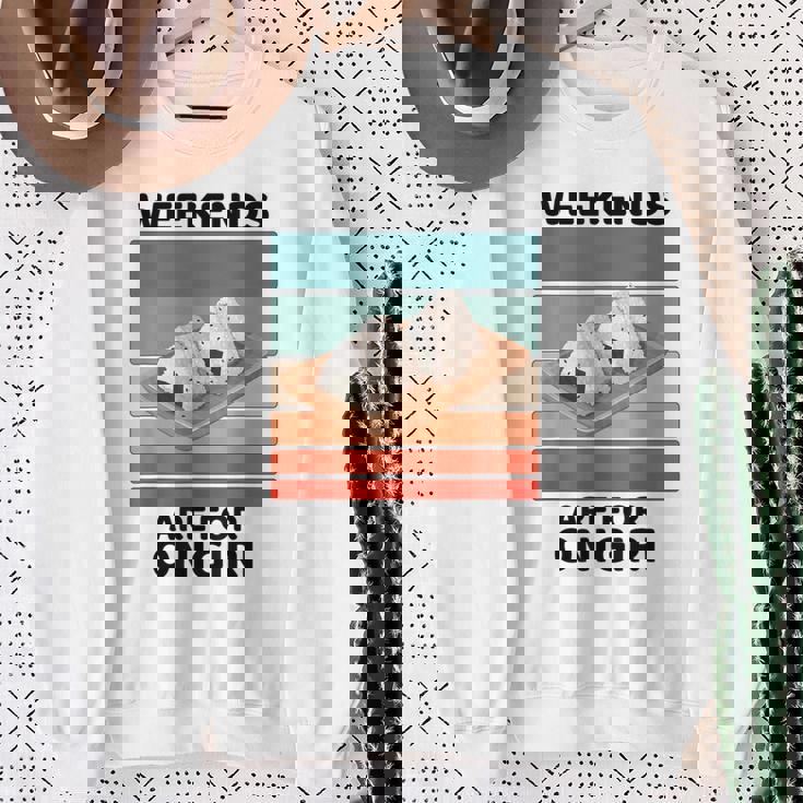 ヴィンテージおにぎりフードラバーウィークエンドはおにぎり好きの為 スウェットシャツ 年配の女性への贈り物